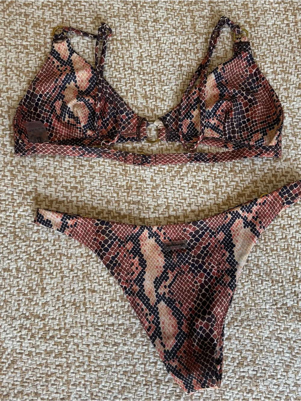 Blackbough Brown and Black Snake-Print Bikini Set - Picture 8 of 13
